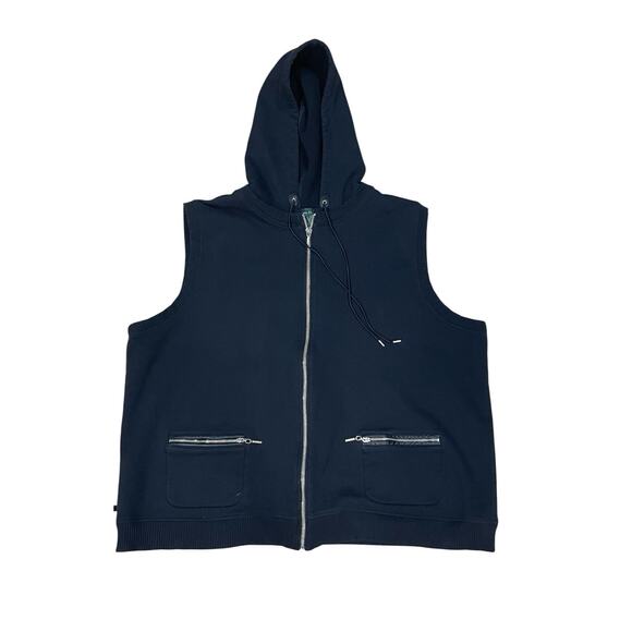 Lauren Jeans Co. Ralph Lauren Women’s 3X Vest Jacket Black Hooded Zip Up-Casual - Picture 1 of 11